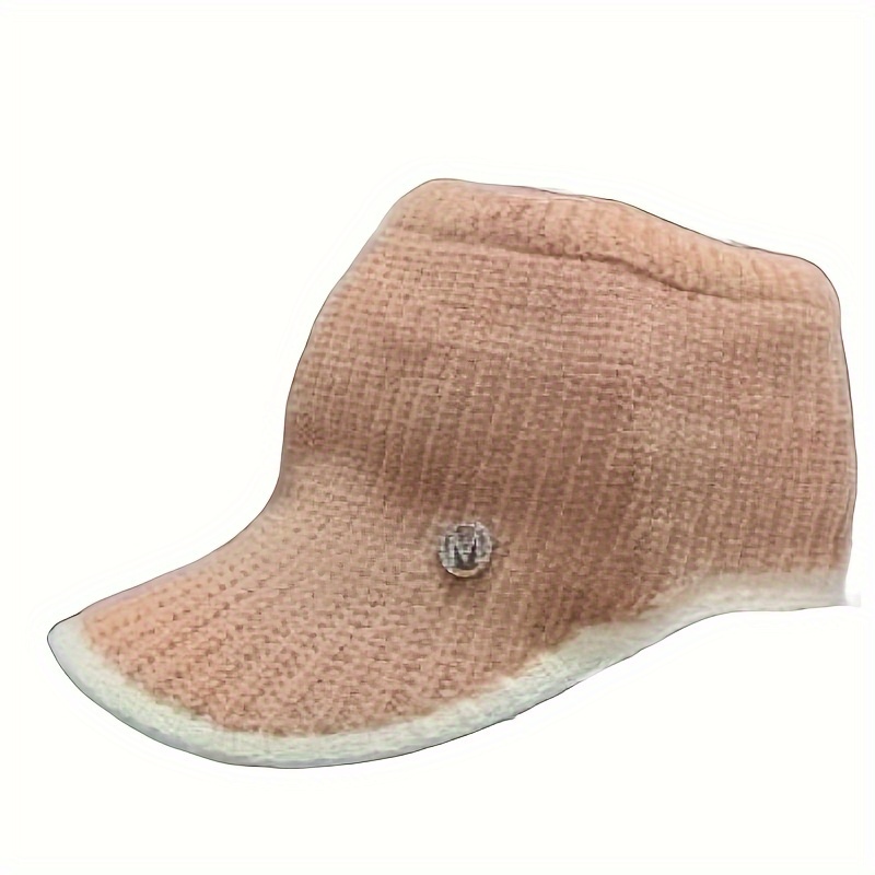 Backless Ponytail Baseball Warm Plush Thick Knit Hat - Temu