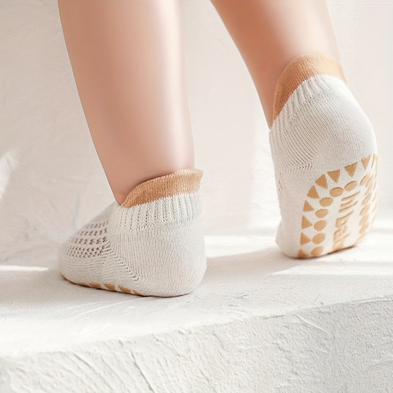 Acheter Chaussettes de sol antidérapantes en coton pour enfants de 0 à 5  ans, pour filles et garçons, chaussettes pour bébés en bas âge, à imprimé  doux, antidérapantes