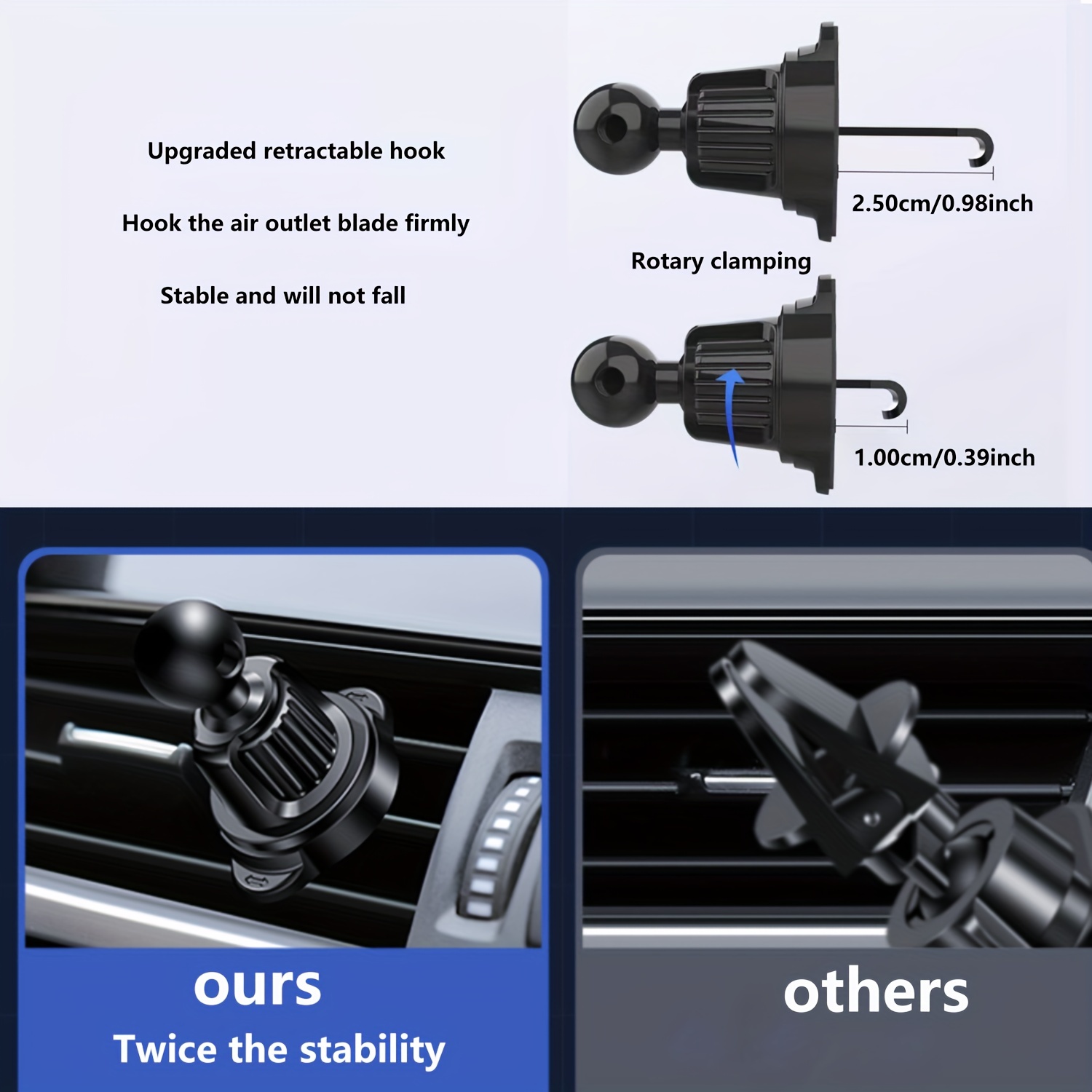 Încărcător wireless auto de 15W, încărcător wireless mobil montat pe vehicul, suport de telefon cu încărcare wireless generală pentru grilaj de aerisire cu inducție infraroșie_voghion.com