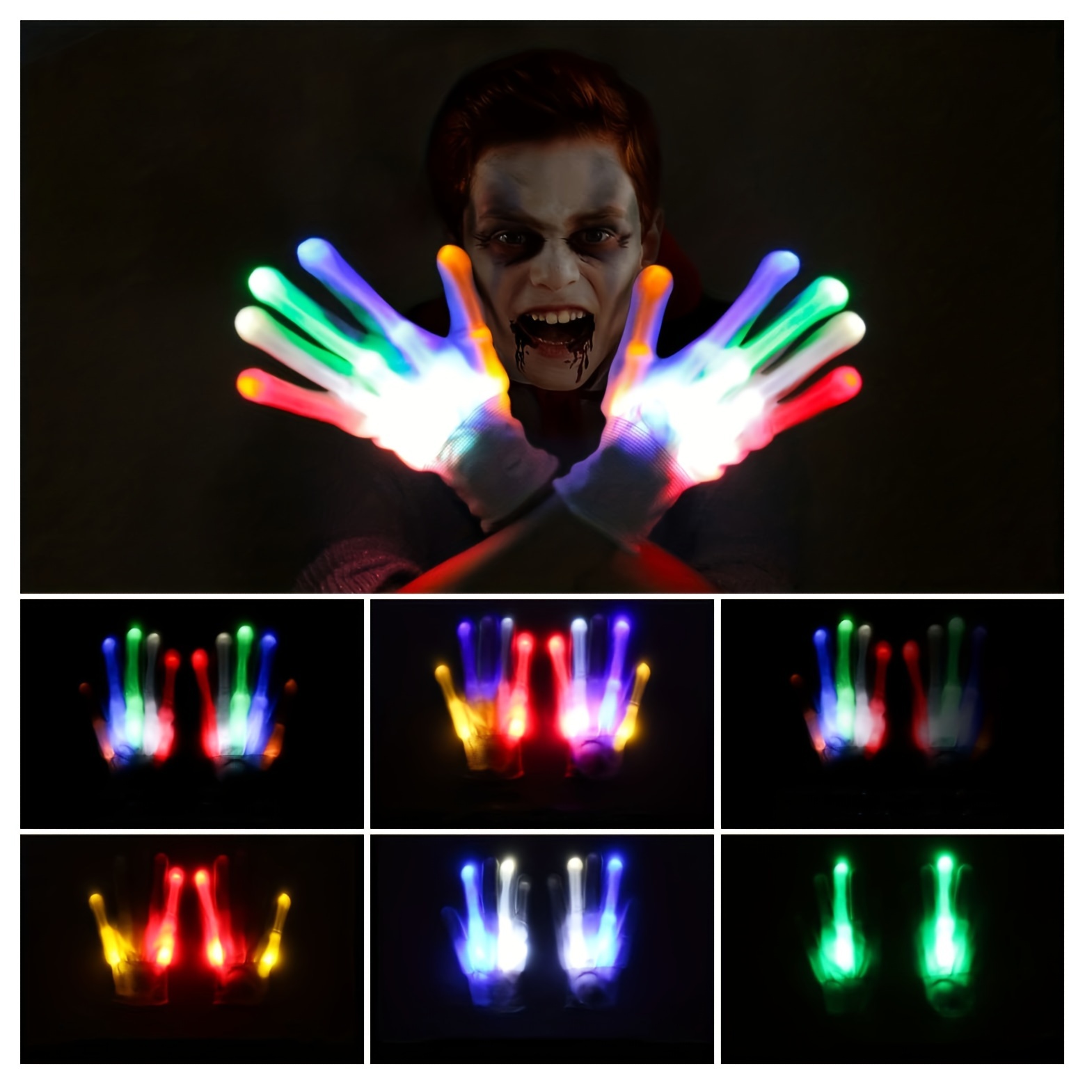 5 Colors 6 Modes Flashing Led Gloves Cool Fun Light Up Finger Toys Glow  Costume Accessories Christmas Halloween Thanksgiving Gifts - Toys & Games -  Temu