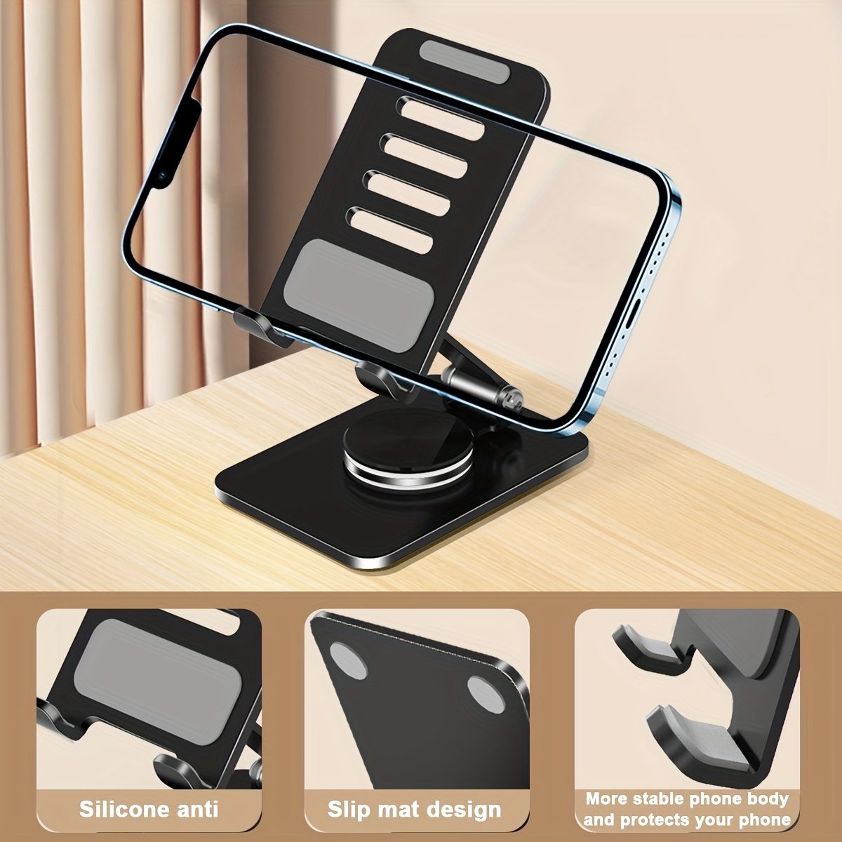 Cell Phone Stand, Desk Phone Holder, Portable Phone Stand Adjustable Phone  Stand For Desk, Rotatable Phone/pad Holder Height Adjustable Phone Holder,  Iphone, Ipad, Galaxy, Google Pixel, Tablet Desk Accessories - Temu United