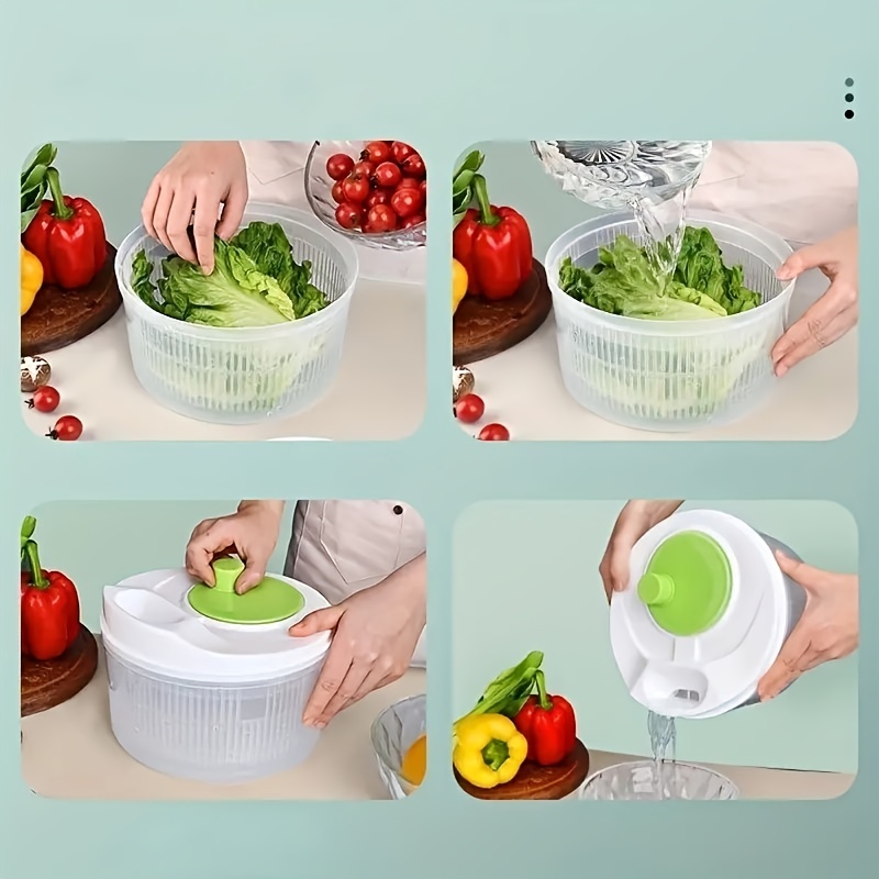 3L Salad Spinner Manual Lettuce Spinner Fruits And Vegetables Dryer With  Rotary Handle For Tastier Salads And Faster Food Prep Home Kitchen 