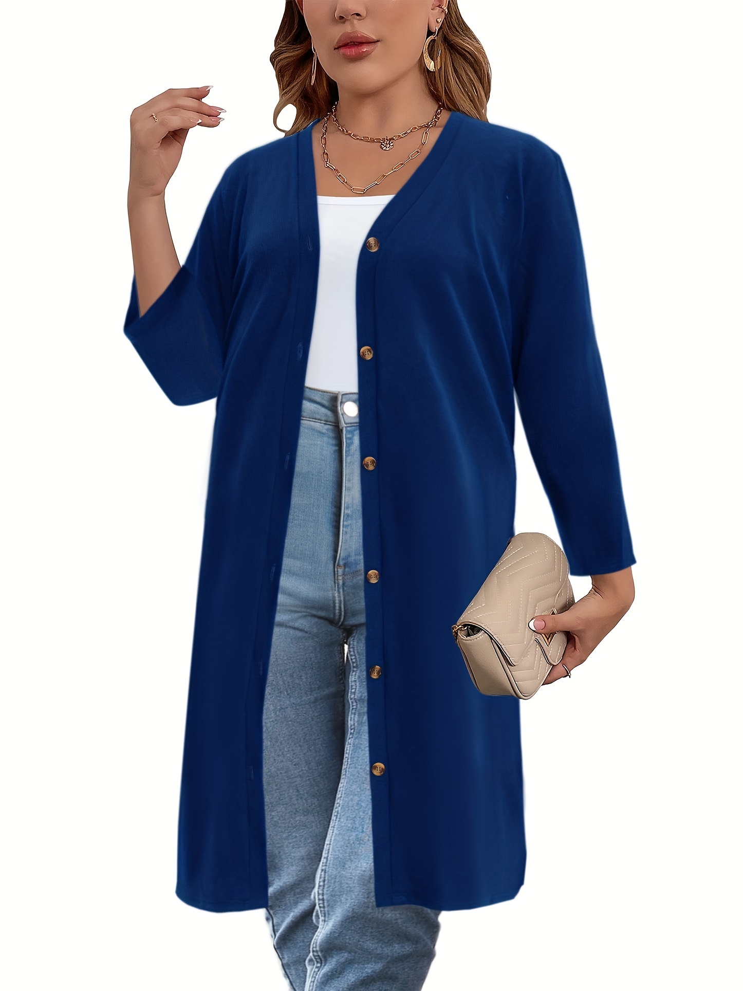 Royal blue 2024 long cardigan