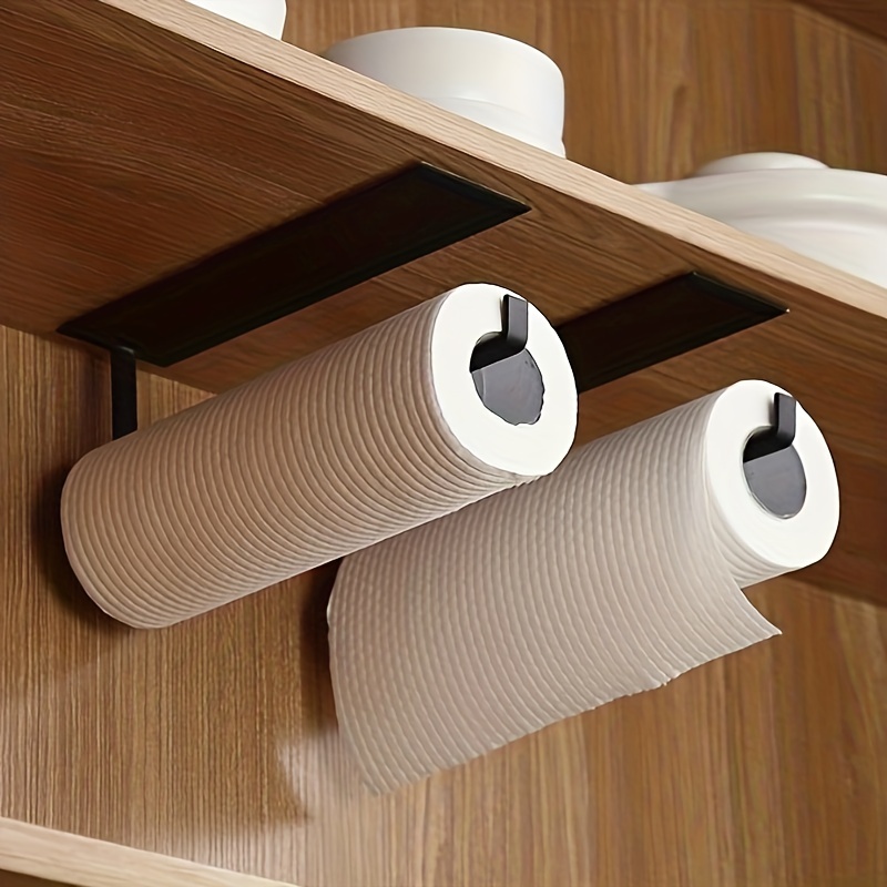 White Iron Under Cabinet Paper Roll Holder, Cabinet Roll Paper Holder,  Fresh Film Wall Hanging Shelf, - Temu