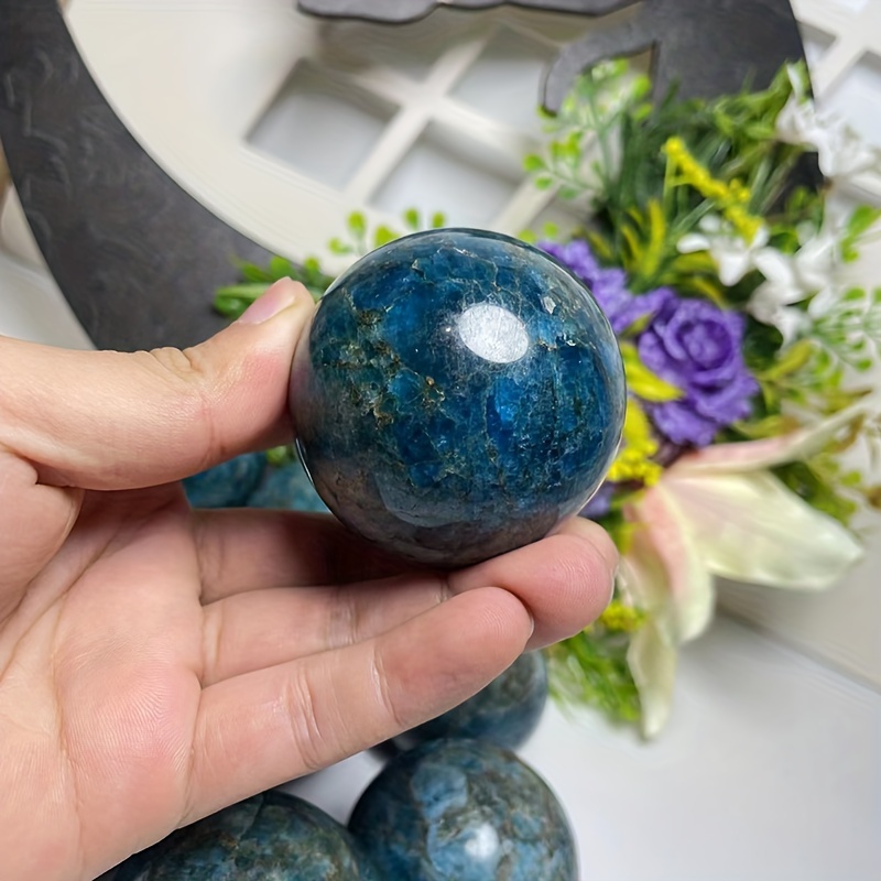 1pc Natural Blue Point Sphere Ornament, Chakra Crystal Sphere