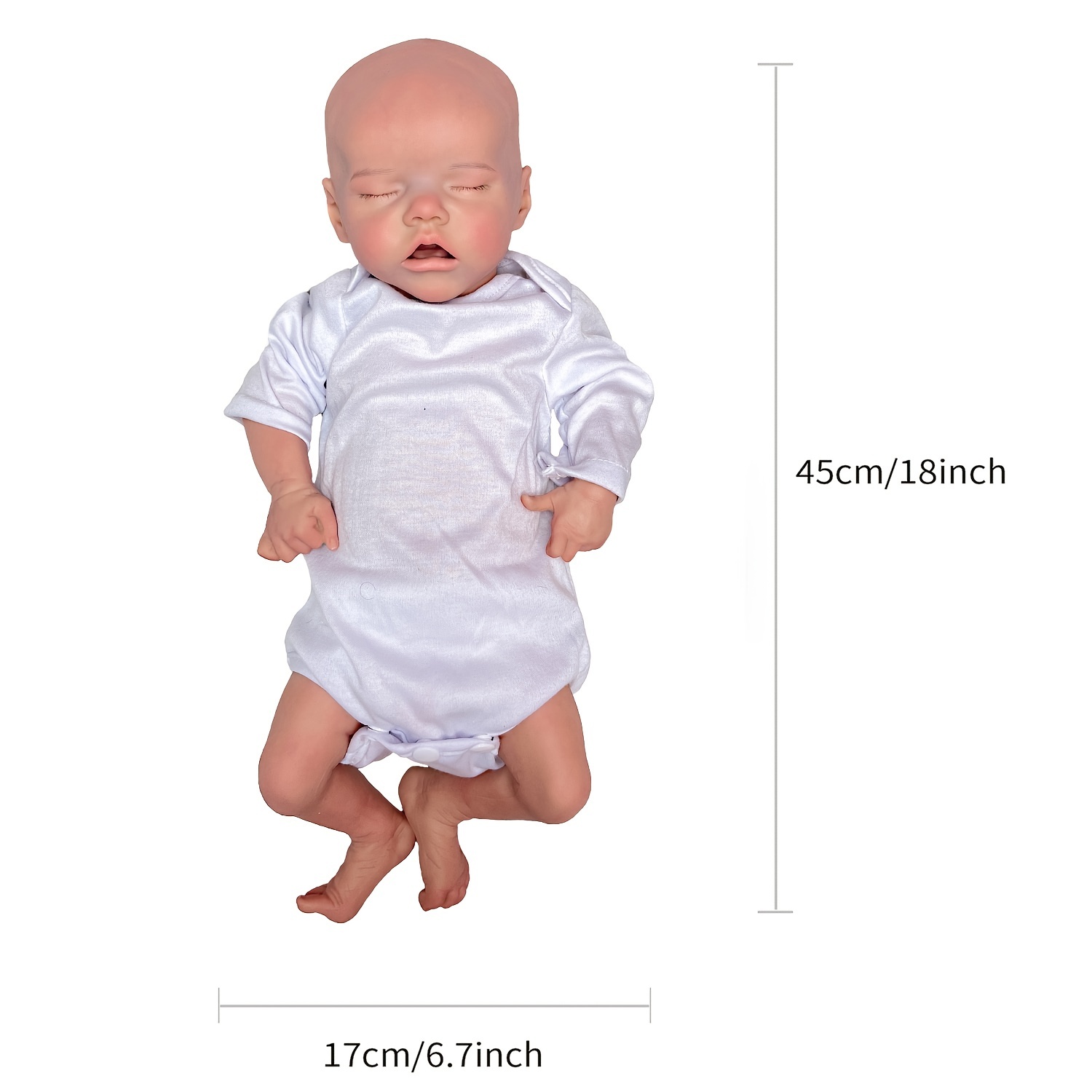 16.54-17.72inch Whole Body Solid Silicone Twins Reborn Girl With Artist Oil  Painted Skin, Soft Platinum Silicone Newborn Baby Doll Can Bath, Reborn Do