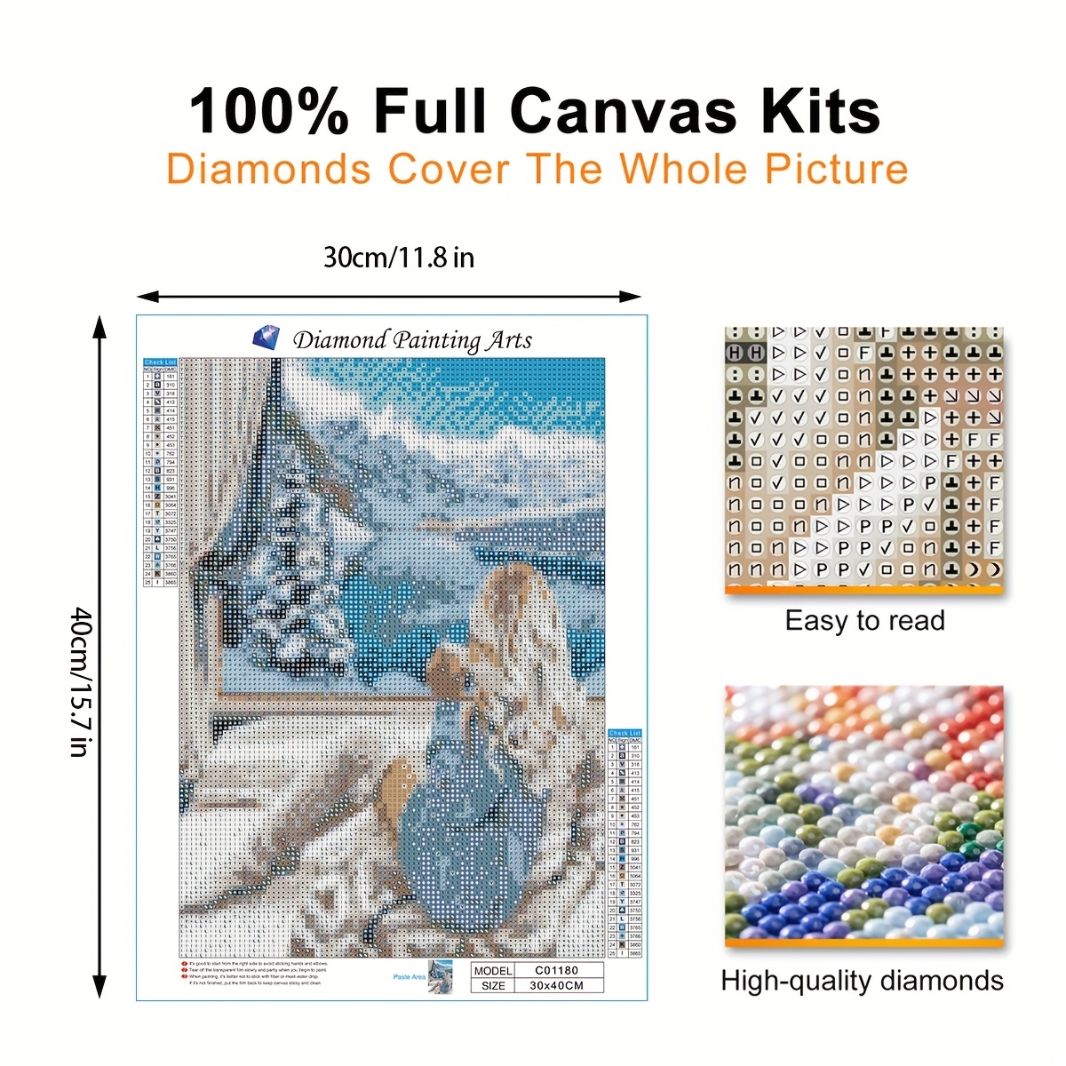 DIAMOND PAINTING KIT FULL DRILL ROUND  STITCH 30X40 CM ADULTS/ YOUTH