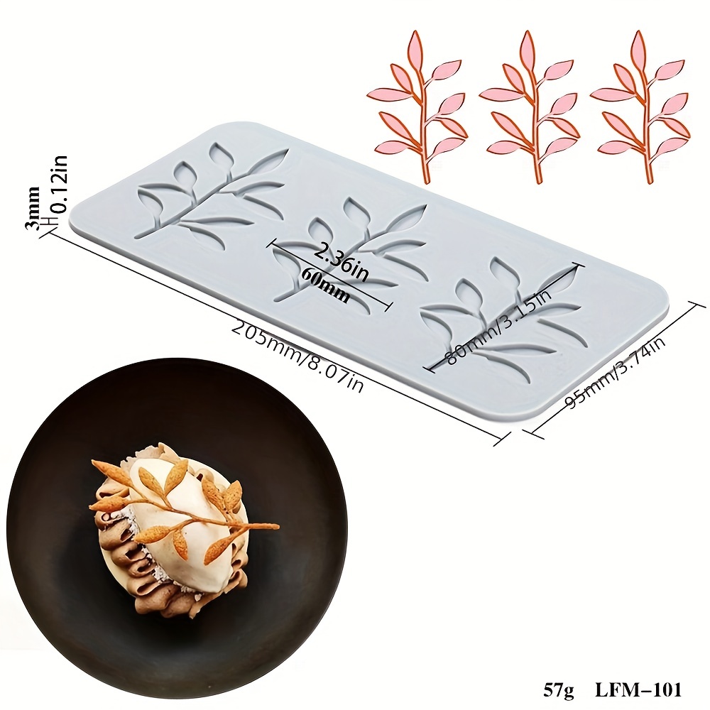 1pc flower leaf patterns   mat fondant silicone mold diy craft baking decoration tools cooking printing mold details 8