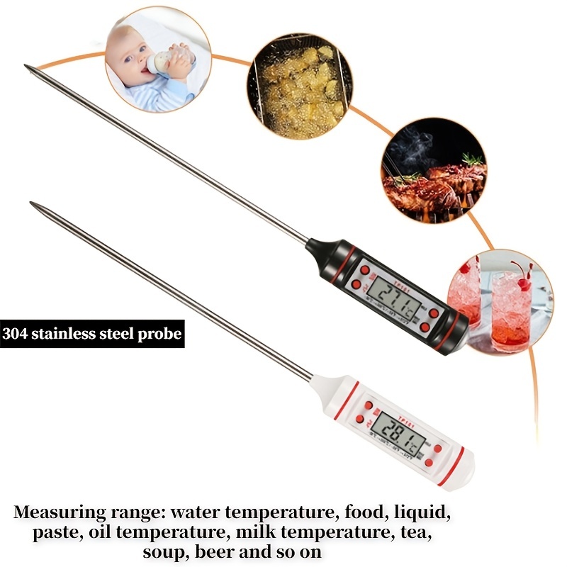 Food Baking Digital Thermometer, Kitchen Meat Thermometer, Liquid Bbq Baby  Bottle Electronic Probe, Thermometer Pen, Liquid Thermometer - Temu