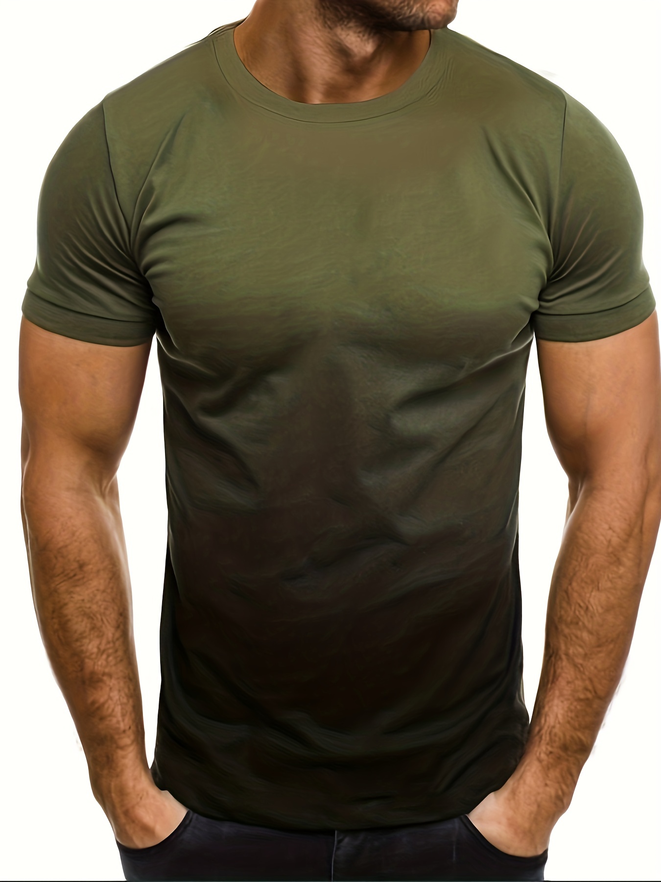 Men's Sports Gradient Color T shirt + Active Shorts + - Temu