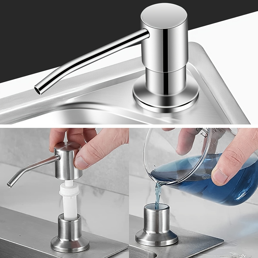 Kitchen Sink Soap Dispenser (brushed Nickel) Stainless Steel - Temu