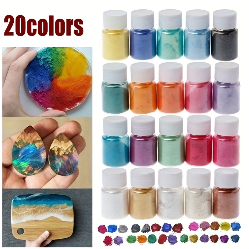 20 Colors Luminous Epoxy Resin Pigment Glow in The Dark Liquid Colorant,  Each 10g 10ml 0.35oz