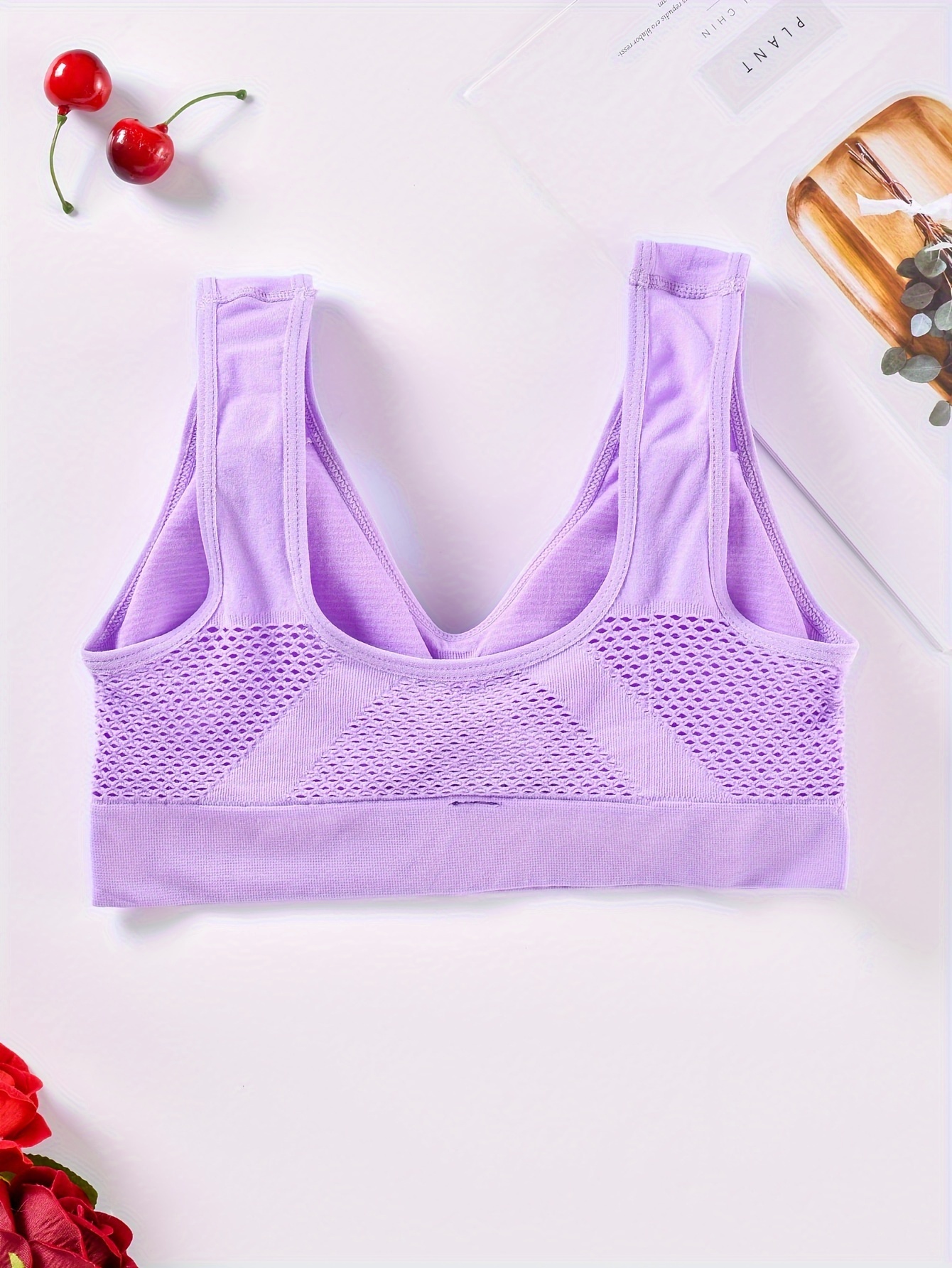 Simple Solid Sports Bra Comfy Breathable Cut Bra women's - Temu