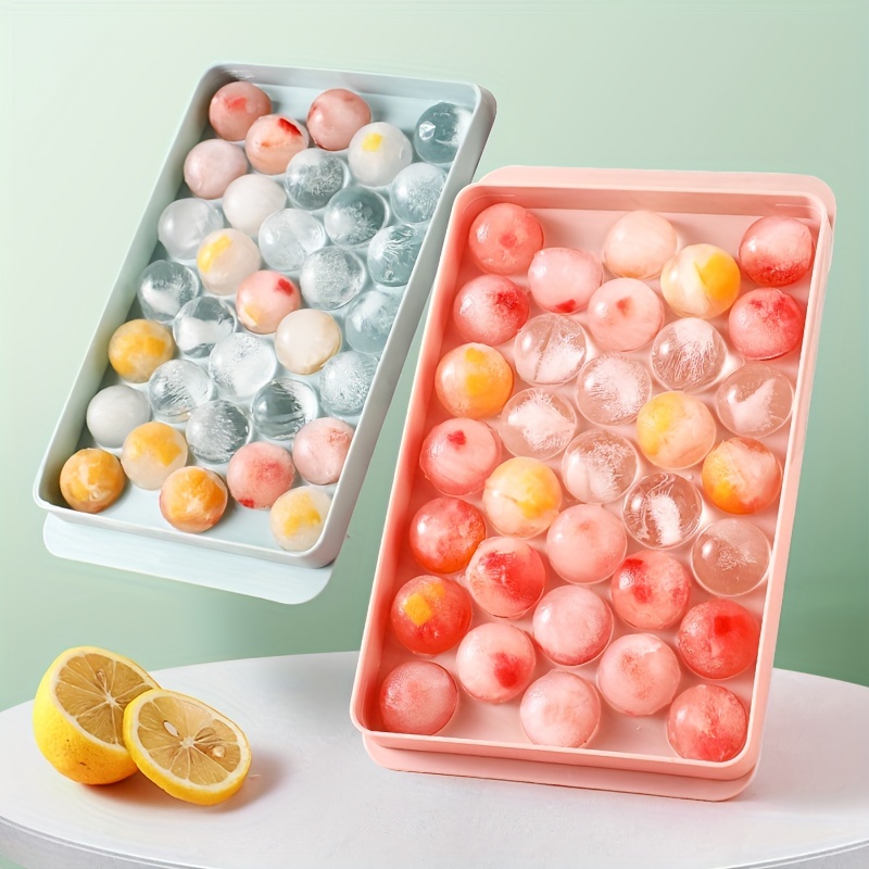 Round Ice Cube Tray,Ice Ball Maker Mold for Freezer, Circle Ice Cube Tray  33pcs Ice Chilling Cocktail Whiskey Tea & Coffee