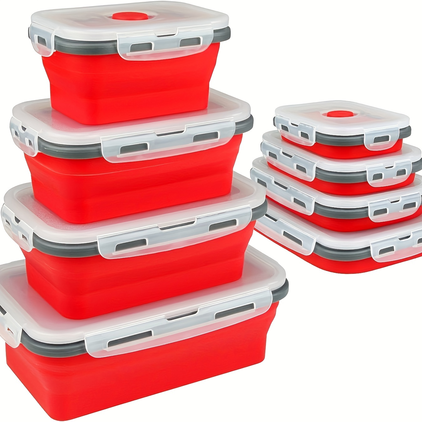 8 Pack Collapsible Food Storage Containers With Lids, Collapsible Storage  Containers Sets Silicone Collapsible Bowls For Camping, RV Accessories