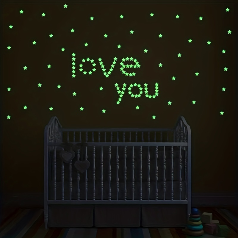 100pcs Glow In The Dark Star Stickers Mixed Colors