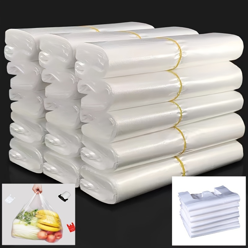 Plastic Bags (white, Transparent) For Grocery Store, Shopping Bag,  Restaurant, Convenience Store Use, Food Bag Supermarket Store Shopping Tote Bag  Disposable Takeaway Packing Bag - Temu