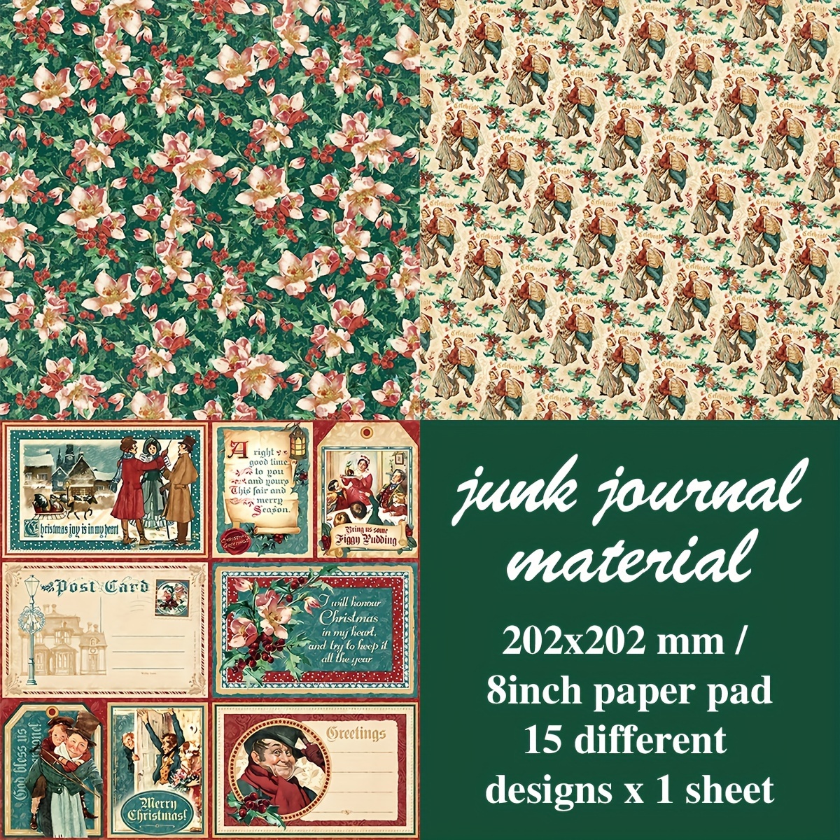 Large Size Merry Christmas Material Paper Retro Journal For - Temu