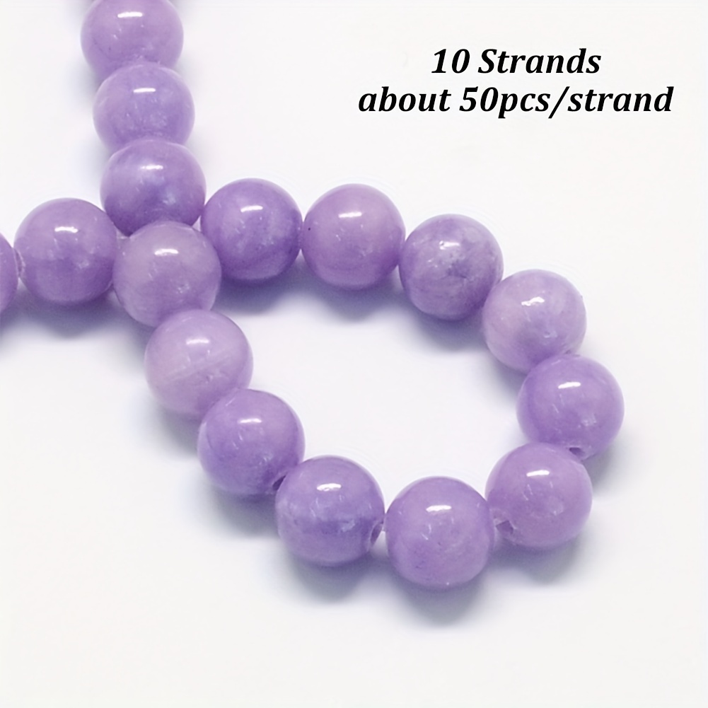 Perles pour bijoux: 10 perles pierres teintées vert violet 10mm