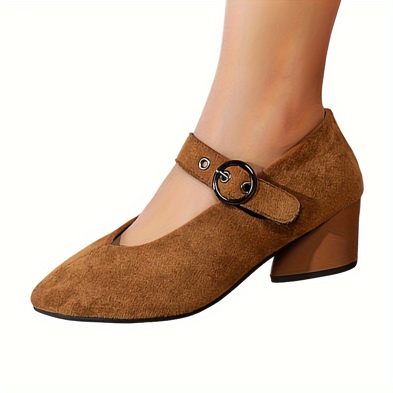 Brown suede outlet chunky heels