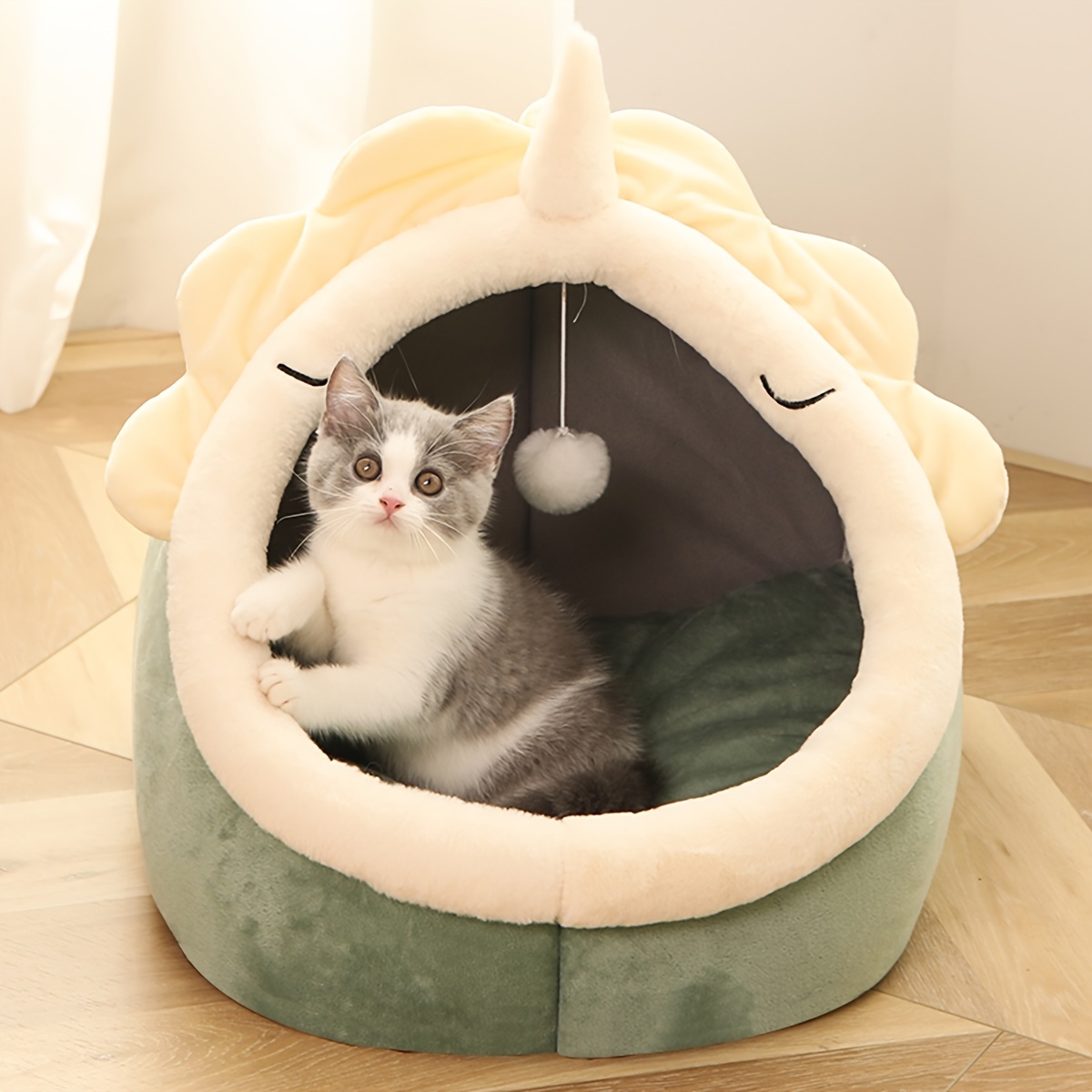 Cozy Dinosaur Pet House for Dogs and Cats - Adorable Cat Bed and Warm Dog  Kennel - Perfect for Snuggling and Napping