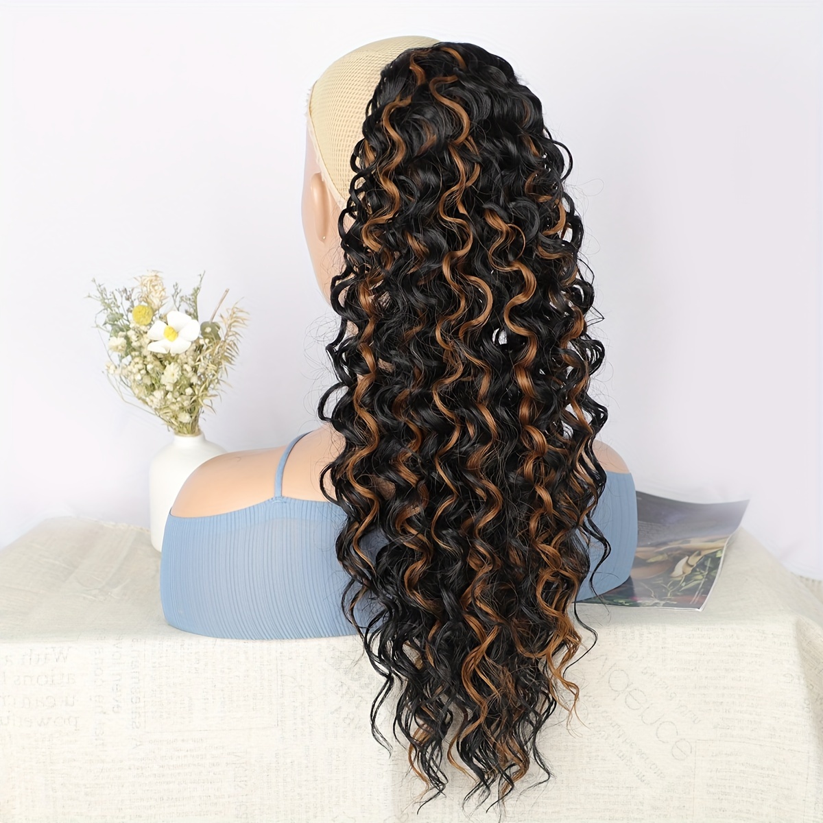 Drawstring Ponytail Extension Hair Pieces Women Curly Wavy Temu