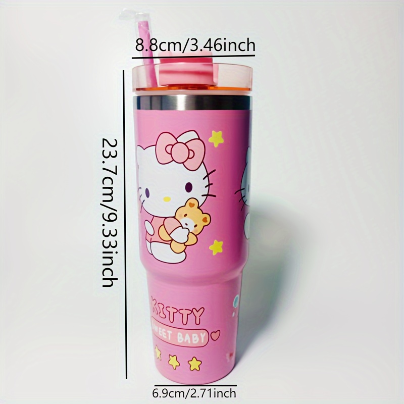 Sanrio Hello Kitty Pink Plastic Tumbler With Lid and Straw