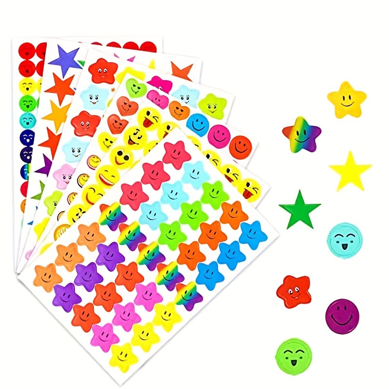 60pcs /bag Colorful Glitter Foam Star Stickers Kids Toy