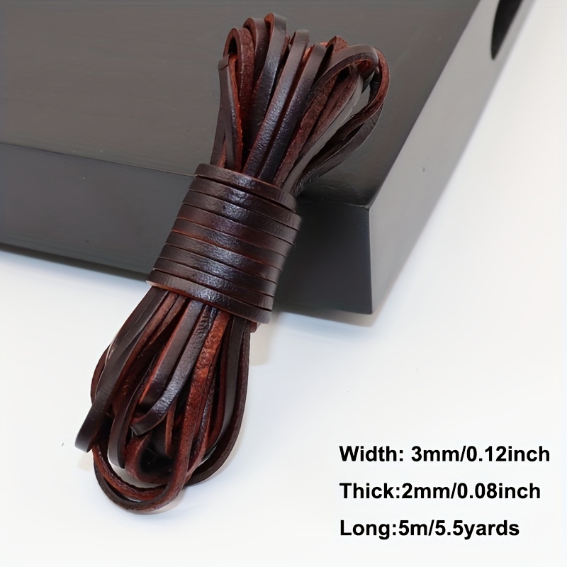 5mm 3-Ply Flat Braided Leather Cord : 350013CO (Multiple Colors