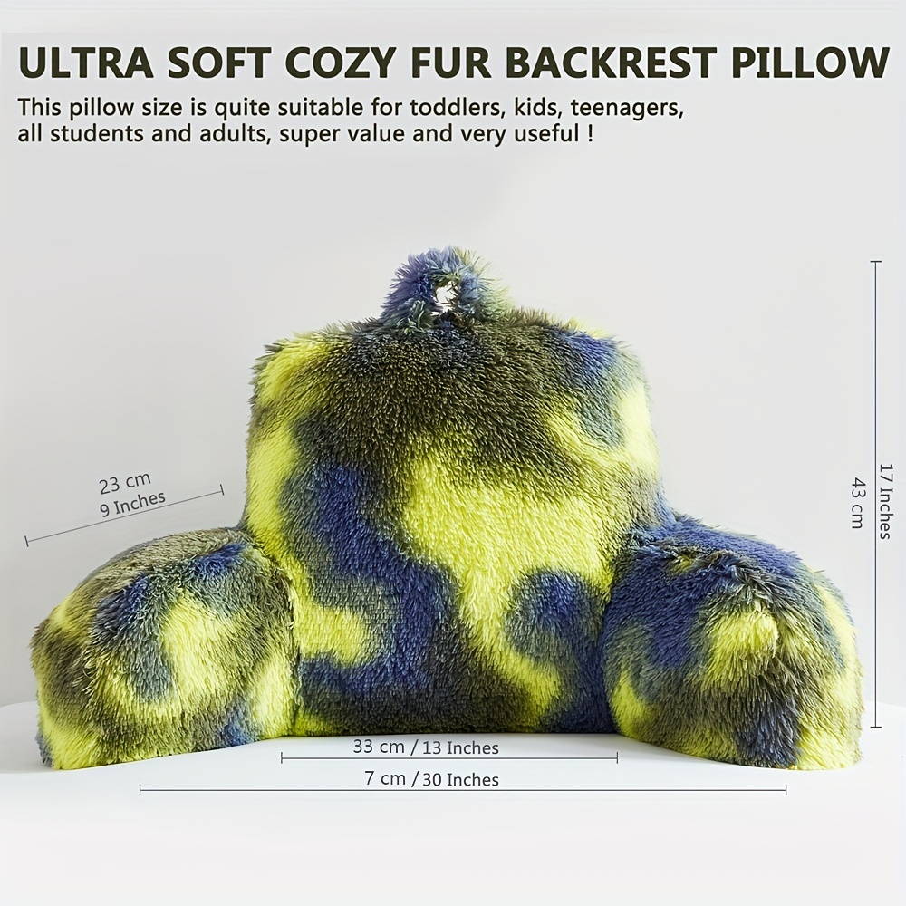  Hobed Life Faux Fur Backrest Pillow for Kids, Teen Reading  Pillow with Arms, Fluffy Back Support Pillow for Sitting Up in Bed/Couch,  Bed Wedge Pillow for Girls, Reading & Bed Rest