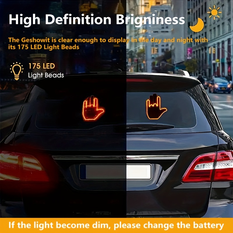 Car Led Gesture Light Car Finger Light With Remote Road Rage Signs Middle Finger  Thumb Hand Lamp Funny Warning Light With Remote For Rear Window - Temu  United Kingdom