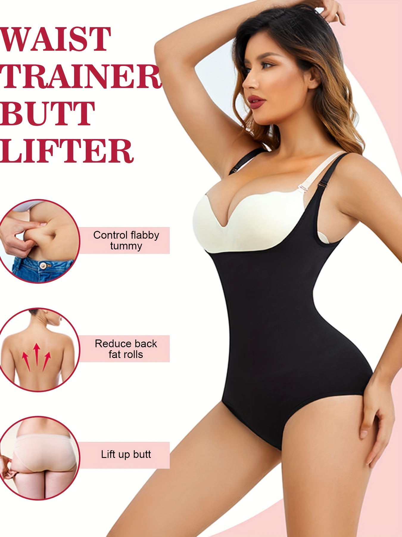 Smooth Shapewear Bodysuit Waist Trainer for Women Tummy Control