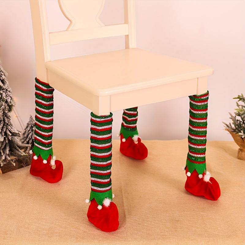 Christmas Leg Cover Table And Chair Legs Socks Christmas Decor Floor  Protectors Christmas Party Supplies Elf Chair Leg Socks Table Feet Table  Feet Covers For Living Room Home Decor - Temu