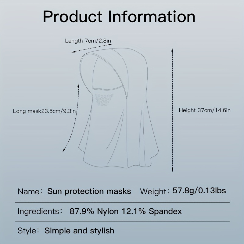 Sun Proof Hoodie Face Covering With Brim Mesh Ice Mask Neck Gaiter