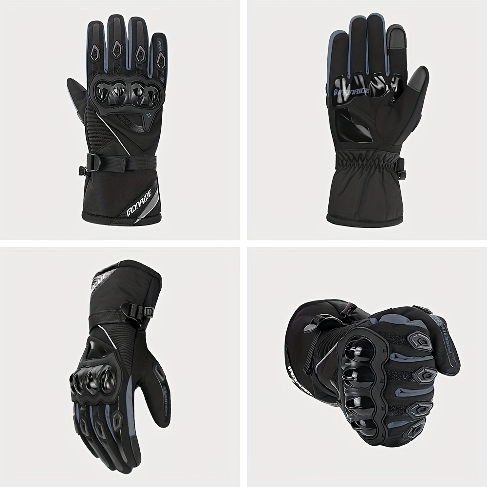 2023 Leather Waterproof Motorcycle Winter Gloves for Men Warm Thermal Guantes  Moto Invierno Hombre Impermeable Gant