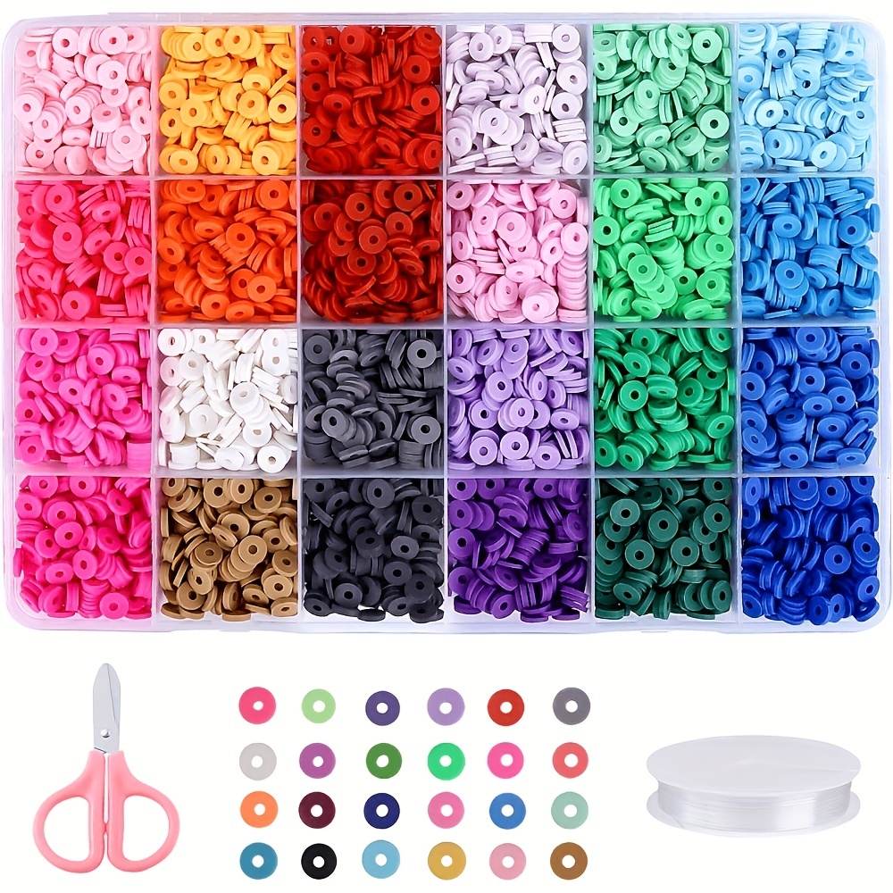 4500pcs Blue Clay Beads Kit for Bracelet Making Including 6mm  Flat Polymer Clay Heishi Beads and Gold Bead Pearls Spacers Letter Beads  for Jewelry Necklace Making : Arts, Crafts & Sewing