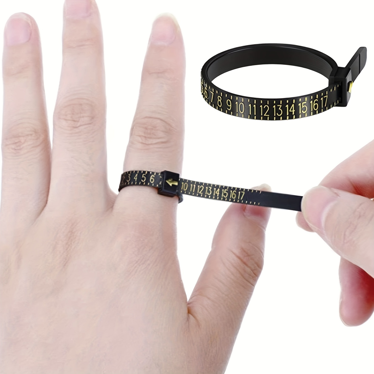 Besufy Ring Sizer Circle Reusable Gauge Finger Size Measuring Tool for  Jewelry Shop Black 