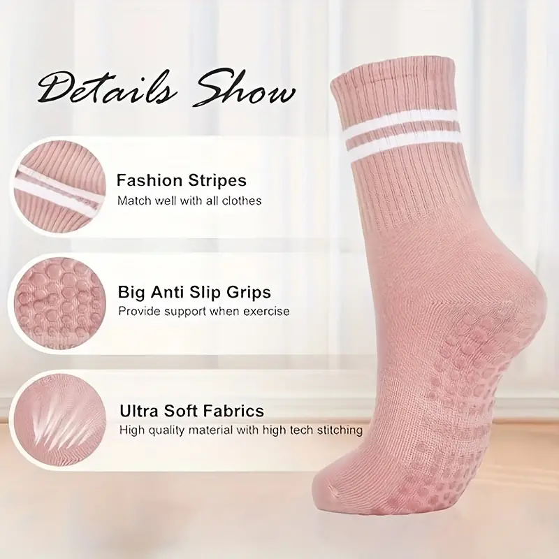 Yoga Socks Grips Women Non slip Grip Socks Pilates Pure - Temu