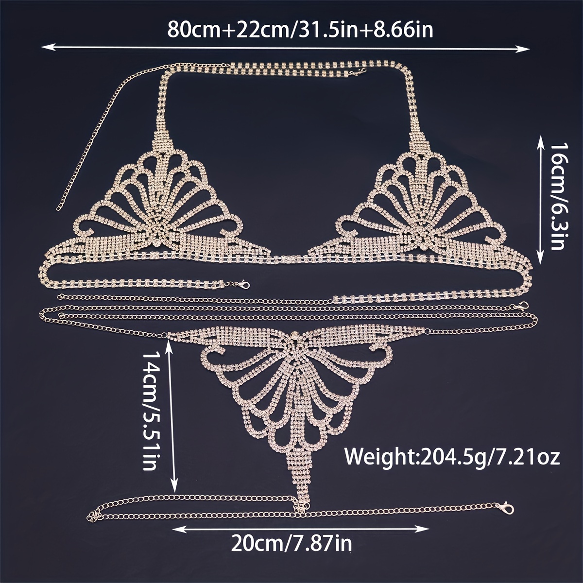 Rhinestone Bra Thong Jewelry for Women Luxury Body Jewelry Chain Harness  Crystal Bikini Underwear (Main Stone Color : Silver Metal Color : Set) (Set  Silver) (Bra Gold) (Bra Silver) : : Clothing