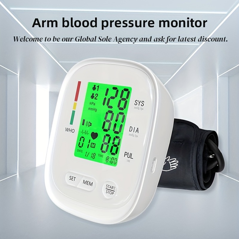 Black Arm Type Fully Automatic Blood Pressure Monitor Lcd - Temu