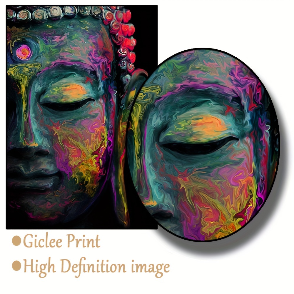 Colorful Abstract Buddha Statues Wall Canvas Art Posters - Temu