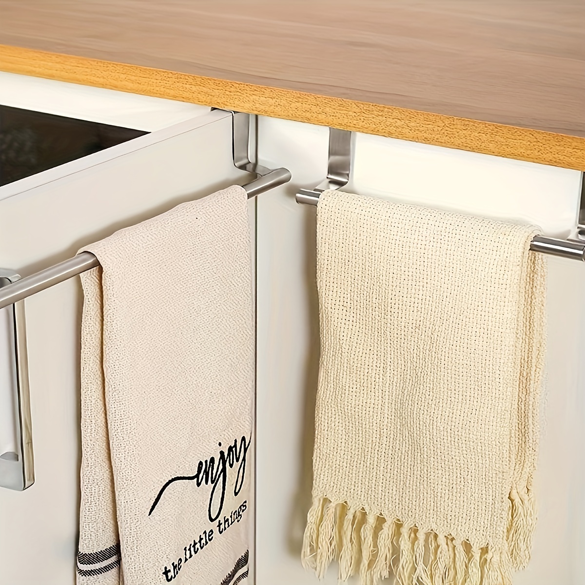 Stylish Kitchen Cabinet Door Towel Rack Over Bar Stand Wash - Temu