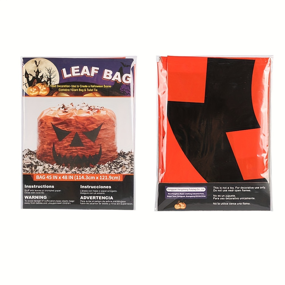 Halloween Large Pumpkin Lawn Bags Fall Plastic Leaf Trash - Temu