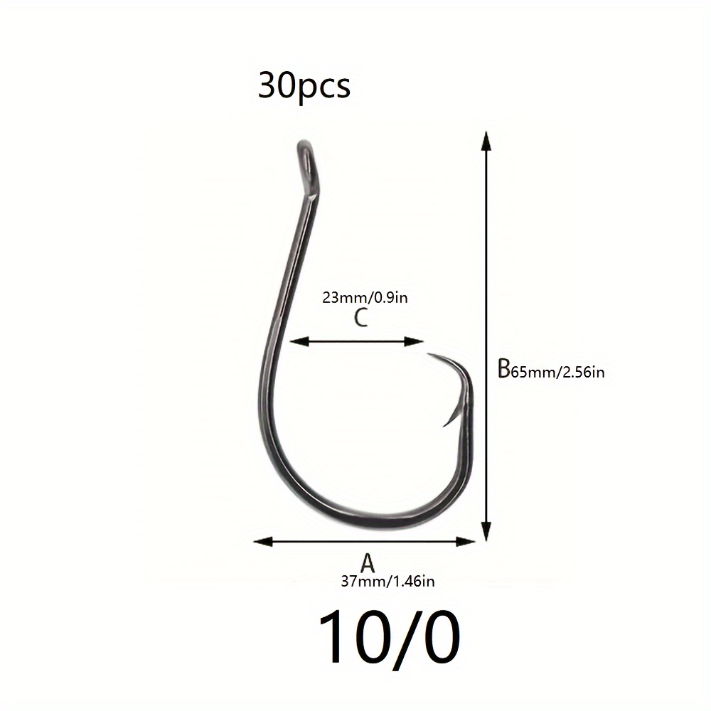 30/50/100-pcs 1# –10/0 Circle Hooks, Fishing Accessories For Freshwater Saltwater Fishing