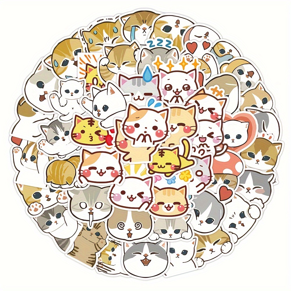 60pcs Cute Realistic Cat Stickers, Transparent Vinyl Cats Sticker For  Scrapbooking Journaling, Kitten Water Bottle Stickers, Cats Lover Gift