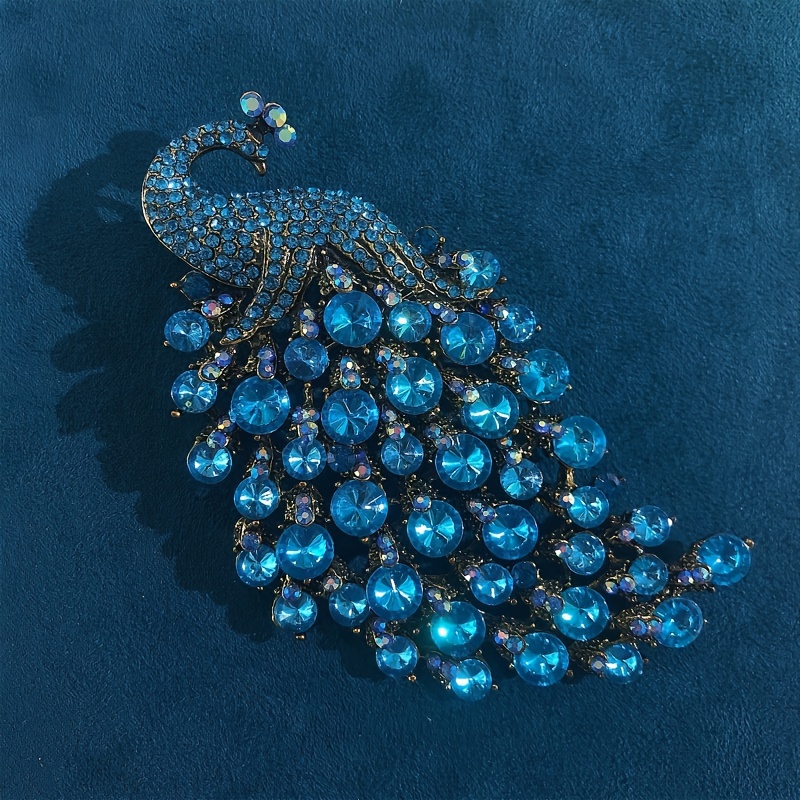 Peacock Rhinestone Brooch Pin for Women