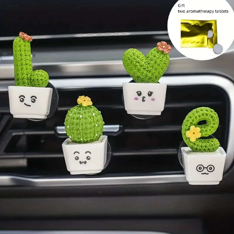 Schöne Simulation Grüne Pflanze Kaktus Liebe Auto Steckdose - Temu