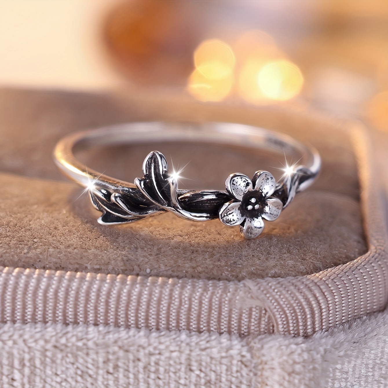 925 Sterling Silver Ring Retro Flower Design High Quality Jewelry Suitable  For Men And Women Match Daily Outfits Gift For Family/ Friends/ Lover