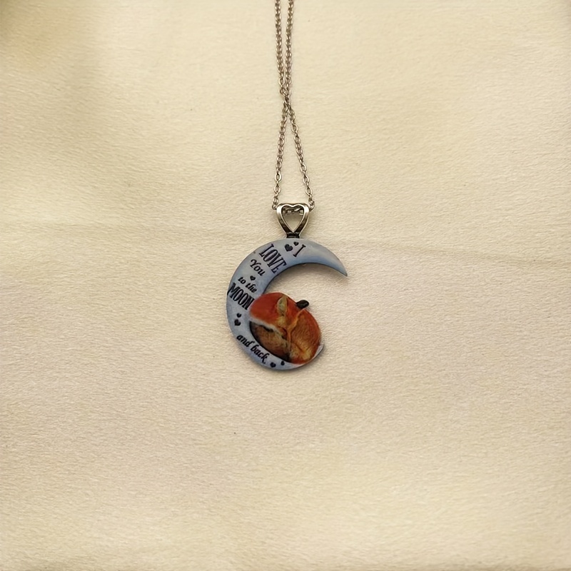 Acrylic Fox Pendant Necklace for Men, Decorative Holiday Gift