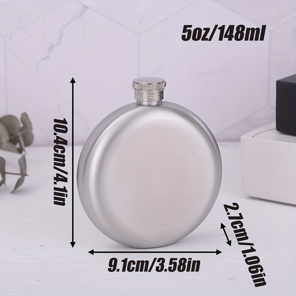 Stainless Steel Flask Round Portable Flask Fashionable Wine - Temu